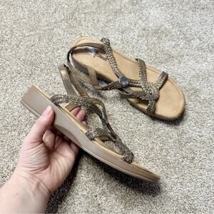 Minnetonka Alma Faux Leather Braided Sandals Size 8